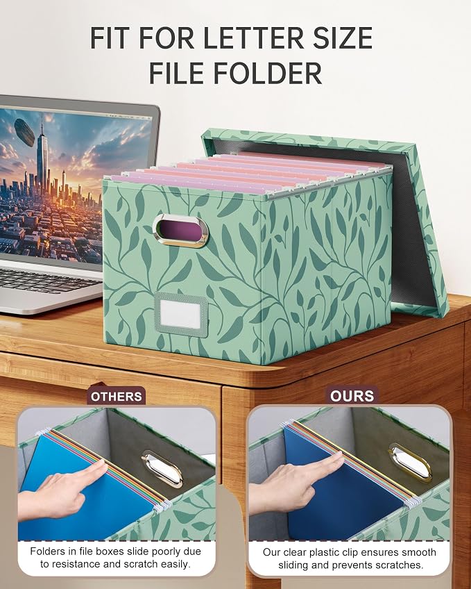 Oterri File Organizer with Lid, File Box, File Cabinet - Image 3