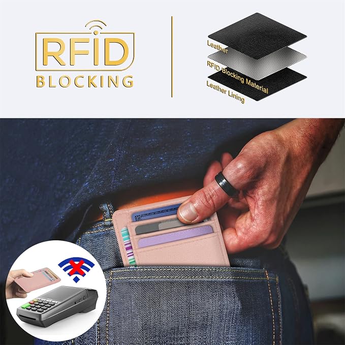 Travelambo Front Pocket Minimalist Leather Slim Wallet RFID Blocking Medium Size - Image 4