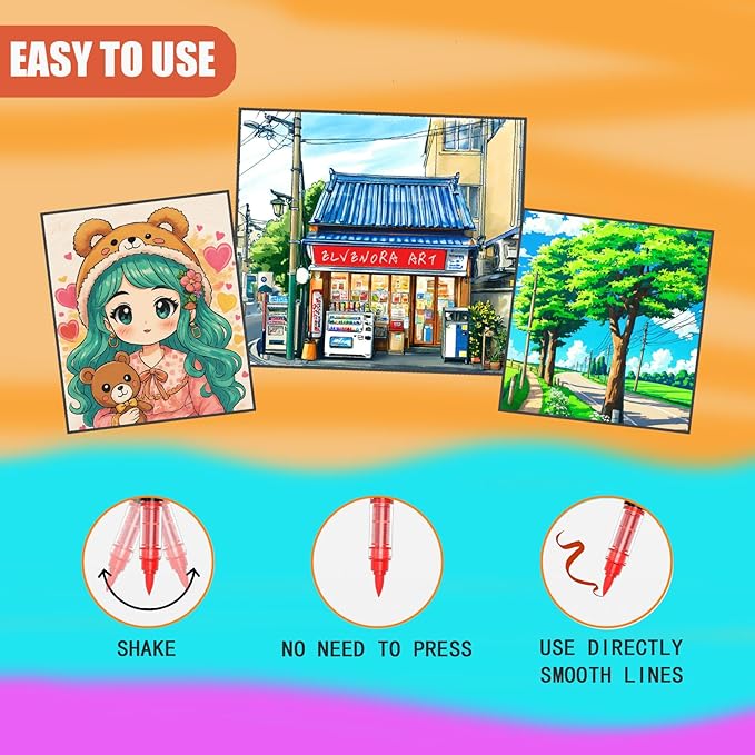 120 Colors Acrylic Paint Markers Set, Soft Brush Tip Pens for Rock, Wood, Canvas, Glass, Ceramic, Fabric, DIY Craft Projects – Waterproof, Quick-Dry, Vibrant Ink for Artists & Beginners-DeskLoop Office