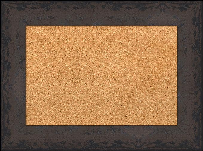 Amanti Art Natural Cork Board for Wall, 17x23 Vision Board with Black Wood Frame, Small Corkboard Office Decor for Home Organization, Modern Corkboard Pinboard to Display Items for Home Organization-DeskLoop Office