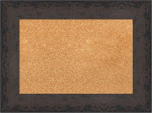 Amanti Art Natural Cork Board for Wall, 17x23 Vision Board with Black Wood Frame, Small Corkboard Office Decor for Home Organization, Modern Corkboard Pinboard to Display Items for Home Organization-DeskLoop Office
