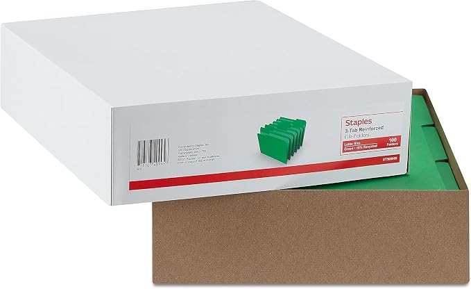 Staples Reinforced File Folder, Letter Size, 1/3‑Cut Tab, Durable Construction - Image 4