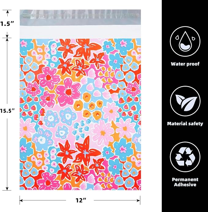 POLYSELLS 50pcs 12x15.5 Inches Poly Mailers Waterproof & Tear Resistant Mailing - Image 2