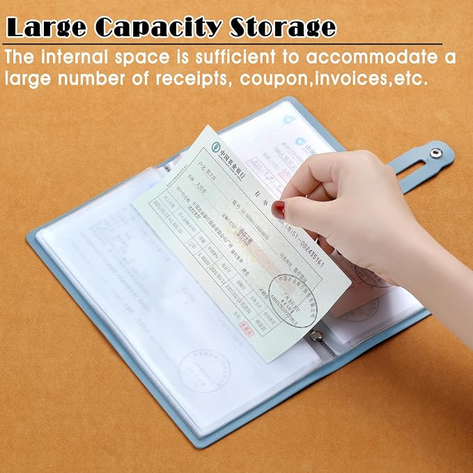 Leather Receipt Organizer, Portable Receipt Holder - Image 4