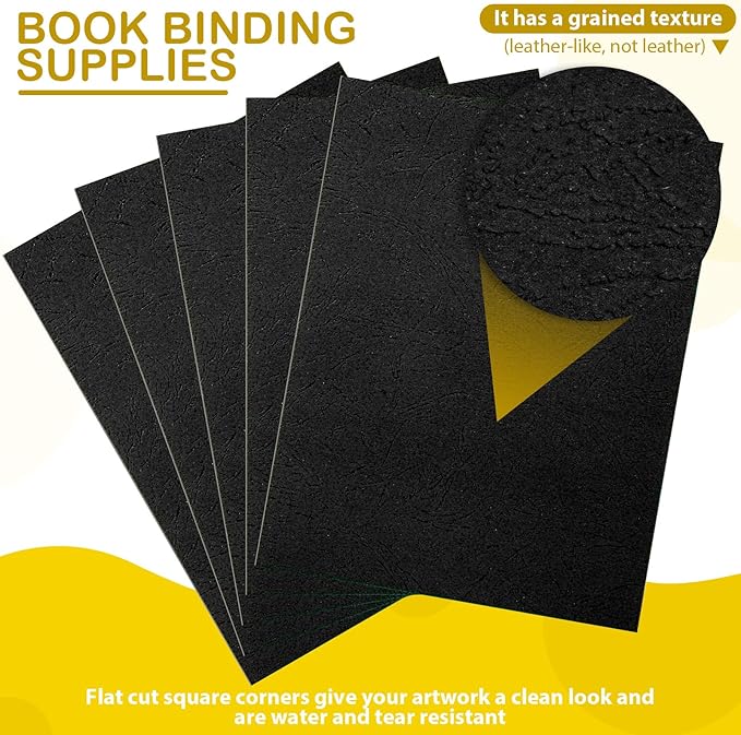 160 Pack Binding Covers and Combs kit 8.5x11 Inches Include 60 Pcs 12 mil Leather Texture Binding Cover 60 Pcs 8 mil Clear PET Presentation Covers 40 Pcs Binding Combs Letter Size(Multi Color)-DeskLoop Office