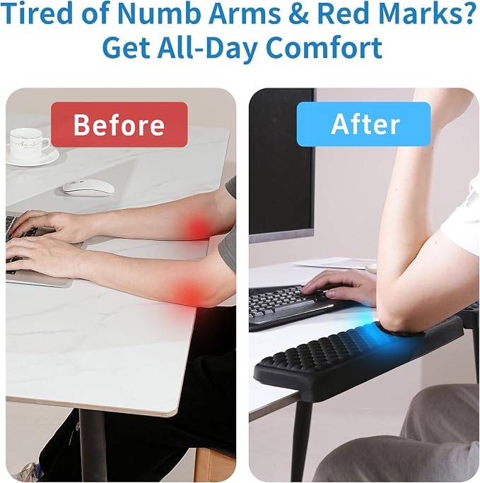 MEKASS L-Shaped Desk Wrist Rest Elbow, Forearm & Wrist Comfort Support - Image 2