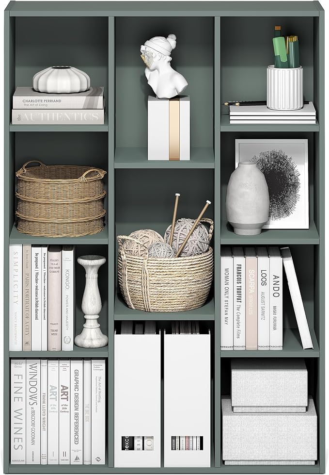 Furinno LUDER Book Shelf, 11-Cube Bookshelf, Reversible Bookcase, 9.4 x 29.1 x - Image 5