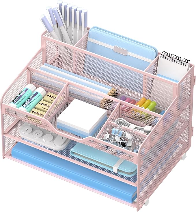 3 Tier Mesh Desk Organizer by OrgMate