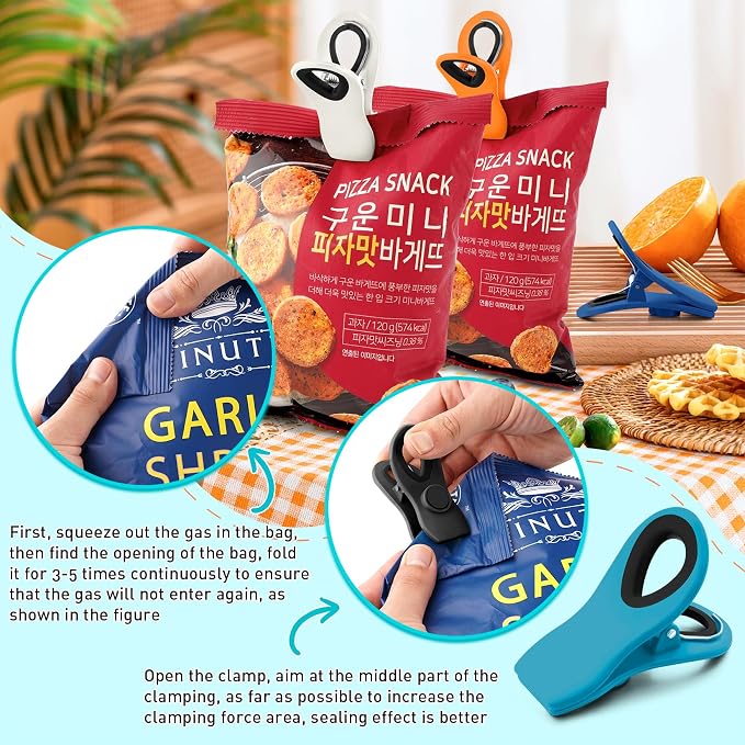 FINDMAG Chip Clips Bag Clips, 12 Pack Plastic Clip - Image 4