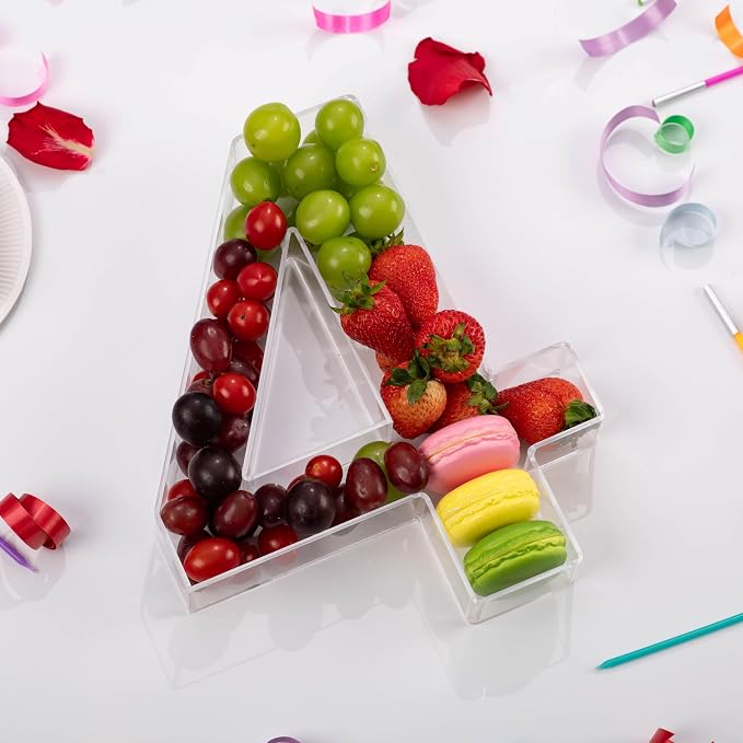 11" Clear Acrylic Letter & Number Charcuterie Tray-Reusable Fillable Alphabet - Image 2