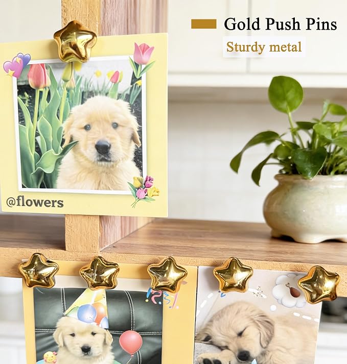 Gold Push Pins for Wall, Thumb Tacks for Bulletin Board, Cute Decorative - Image 3