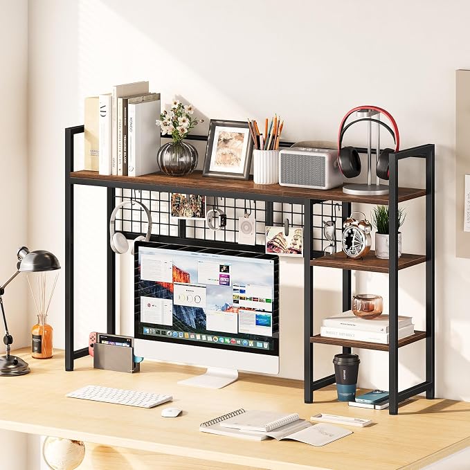 Snughome Desk Shelf, 44.9" Desktop Organizer Shelf, Desk Hutch - Image 2