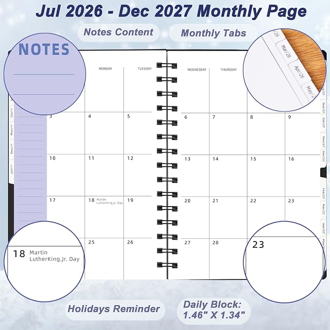 Day Planner 2026-2027, 2026 Planner Weekly and Monthly, from Jul 2026-Dec 2027 - Image 2