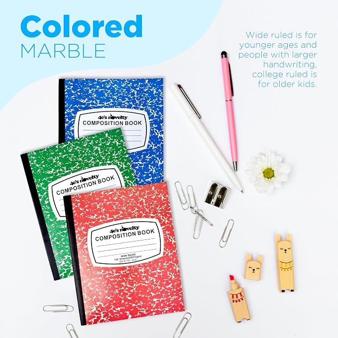 4E's Novelty Wide Ruled Composition Notebooks - Image 7