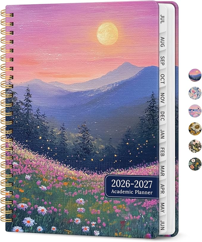 Planner 2026–2027, Academic Monthly Weekly Spiral Calendar, July 2026 – June by Taja