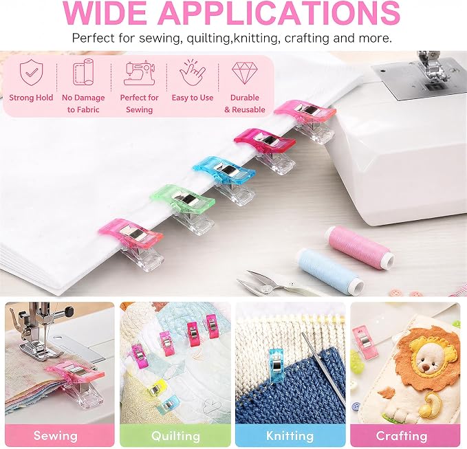 100 Pcs Multipurpose Sewing Clips Premium Quilting Fabric Clips - Image 5