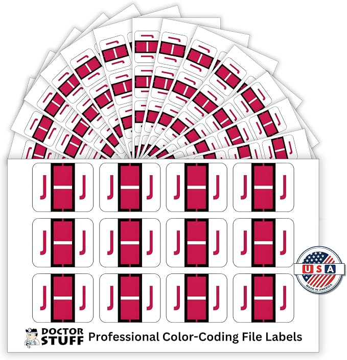 Doctor Stuff - File Folder Labels, Alphabet Letter J Stickers, Compatible - - Image 2