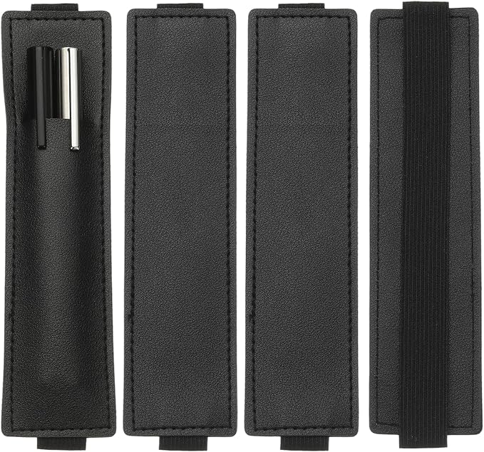 PATIKIL 4Pcs Elastic Notebook Pen Holder, Adjustable Hold 2 Pen Holder PU by PATIKIL
