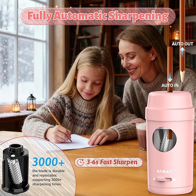 AFMAT Electric Pencil Sharpener, Auto in & Out, Fully Automatic Pencil Sharpener - Image 2