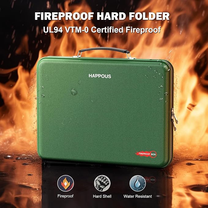 Fireproof Document Organizer, Fireproof Document Box | Portable Hard-Shell - Image 2