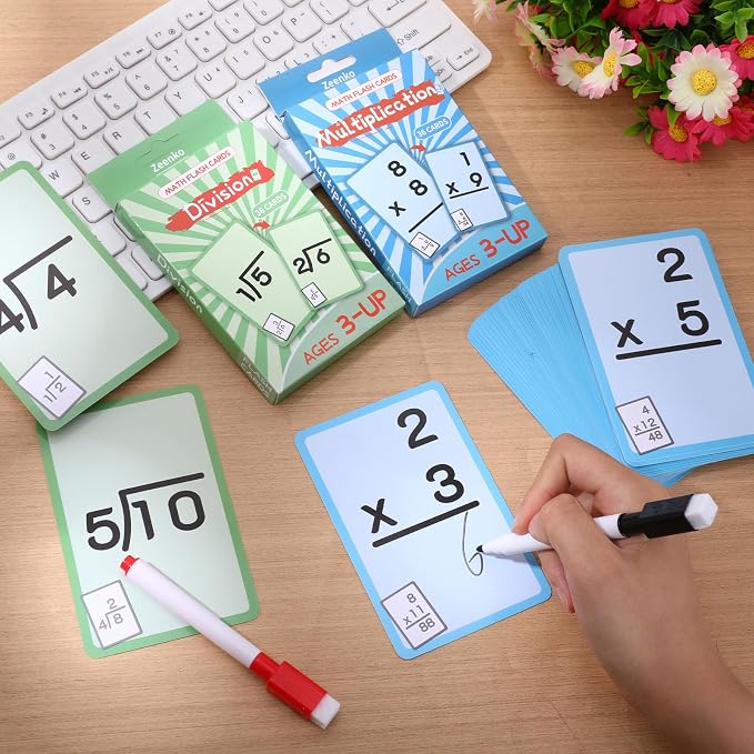72 Pcs Reusable Multiplication Flash Cards & Division Flash Cards, Double-Sided - Image 5