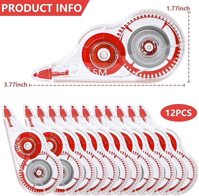 Unjoo White Correction Tape, For school, Office | Easy To Use Applicator for - Image 2