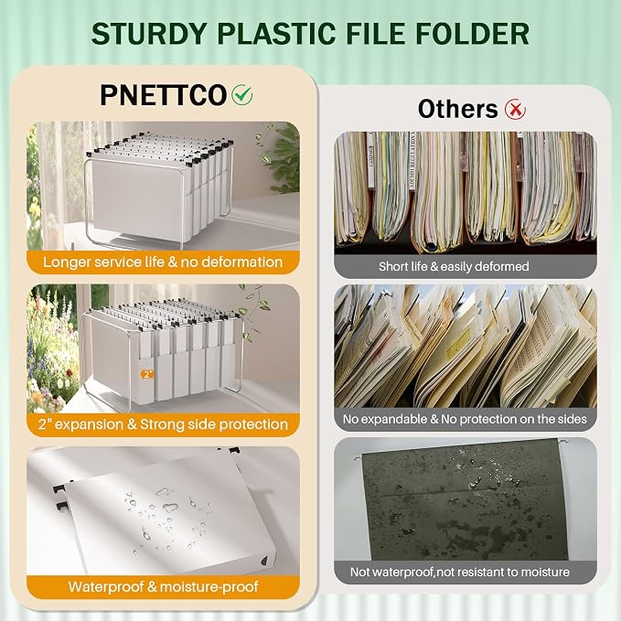 12 Pack Hanging File Folders Letter Size, Letter Size Hanging Folders, Letter - Image 6