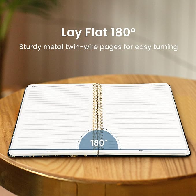 Taja Spiral Journal Notebook for Women, Pretty Hardcover Lined Notebook for - Image 4