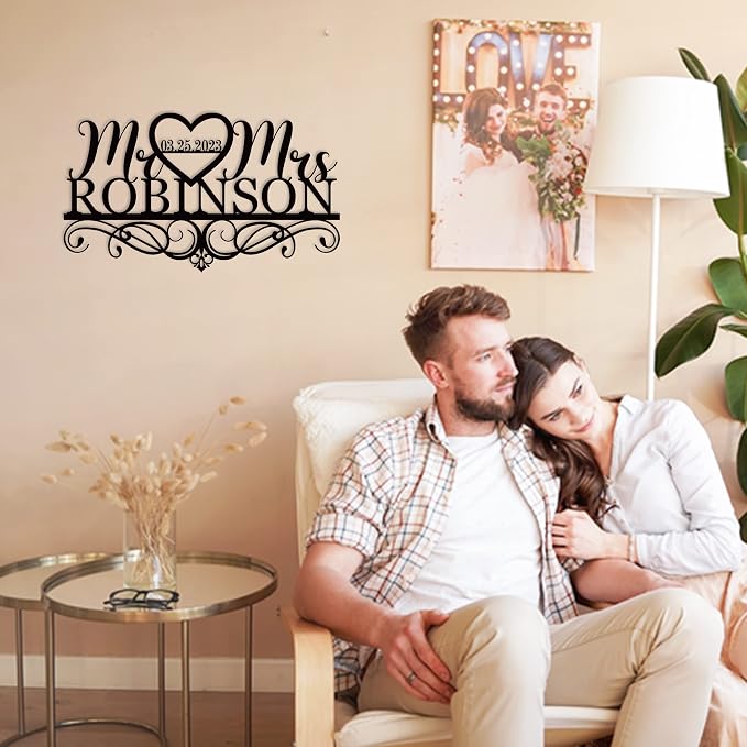 Personalized Anniversary Wedding Gift Custom Last Name Metal Sign Family Name - Image 2