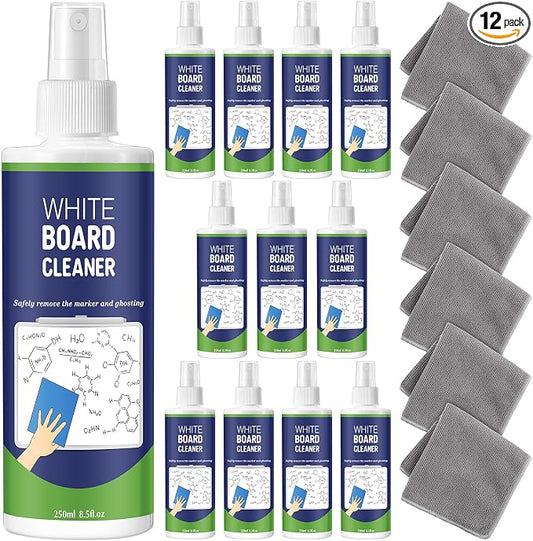 Dansib 12 Pack Whiteboard Cleaner Spray 8.5oz Dry Erase Board Cleaner by Dansib