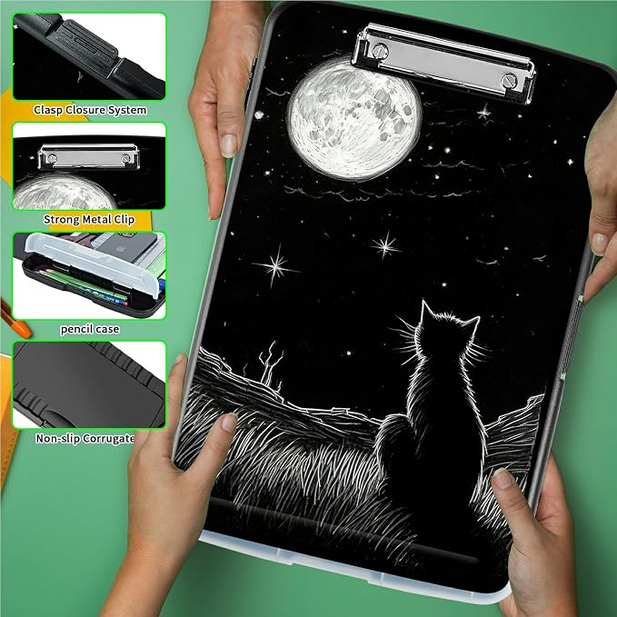 Clipboard with Storage, Plastic Clipboards with Pen Holder, High Capacity - Image 3