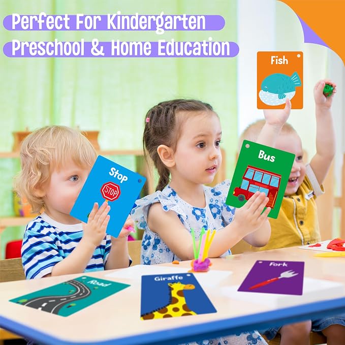 50 PCS First Word Flashcards, Double Sided Learning Cards Alphabet, Body Parts - Image 6