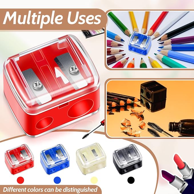 Chuangdi 5 Pack Makeup Pencil Sharpener, Dual Hole Cosmetic Pencil Sharpener - Image 5