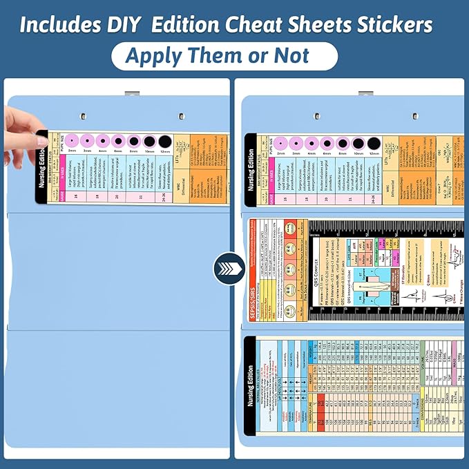 Trustnice Nursing Clipboard Foldable DIY Edition Medical Cheat Sheets Aluminum - Image 2