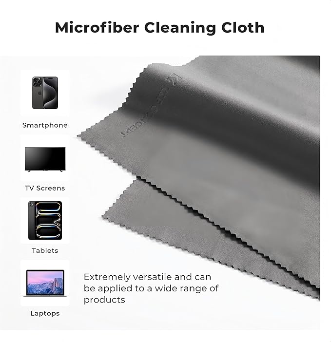 4 Pack 16''x16'' Extra Large Microfiber Cleaning Cloths, K&F Concept Oversized Microfiber Cloths for TV Screen, Electronics, Laptops, Telescope, Computers, Eyeglasses, Gray-DeskLoop Office