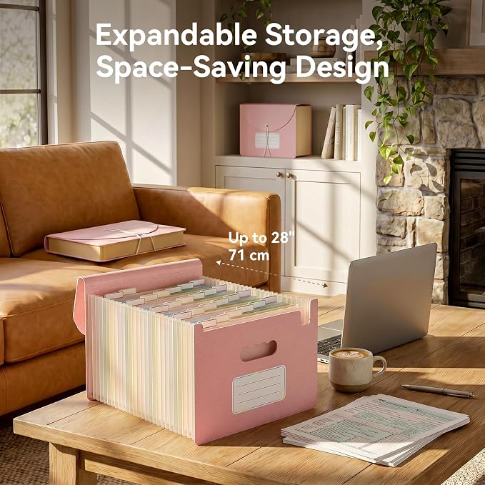 ThinkTex Accordion File Organizer, 26 Pockets Expanding File Folders, Monthly - Image 4