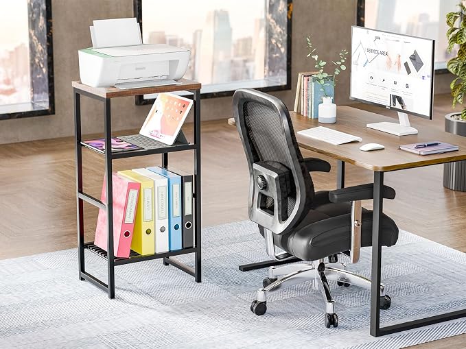 Industrial 3 Tier Printer Stand, Home Printer Wood Table - Image 2