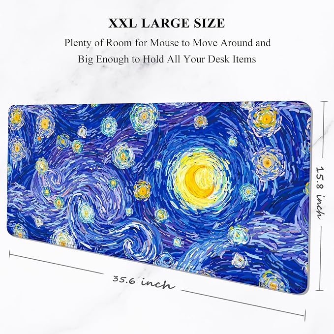 Auhoahsil Desk Mouse Pad, Large Gaming Mousepad, XXL Desk Pad, Extended Long - Image 2
