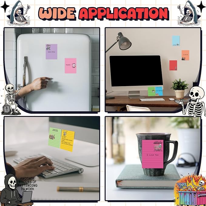 12 Pcs Funny Sticky Notes for Work 4x3 Inches Sarcastic Self Adhesive Notepads - Image 5