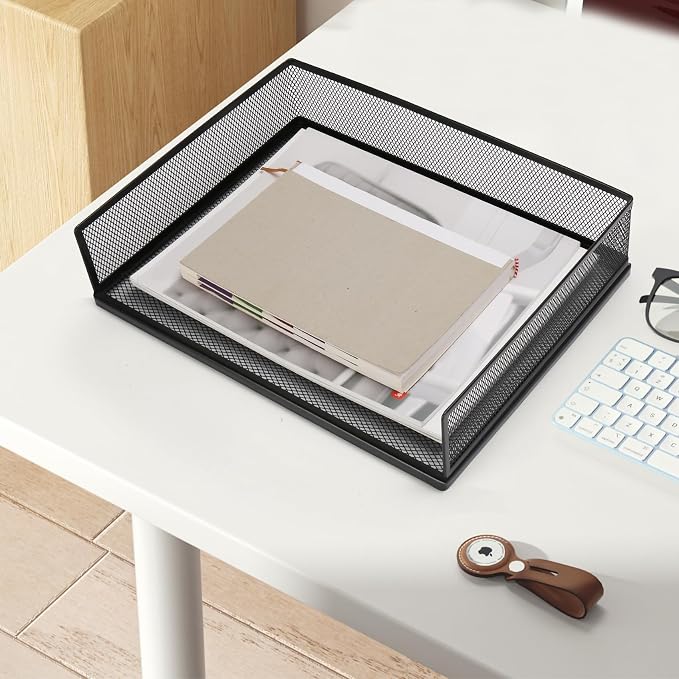 AZFUNN Wire Mesh Letter Trays Paper Tray Desk File Organizer, 2 Pack Stackable - Image 8