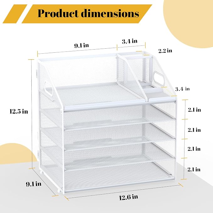 Letter Tray Paper, 5 Tier Desk Organizer - Image 2
