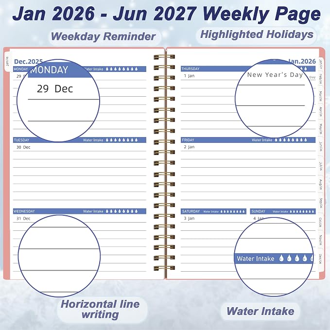 Day Planner 2026-2027, Weekly and Monthly Planner 2026, from Jan 2026-Jun 2027 - Image 3
