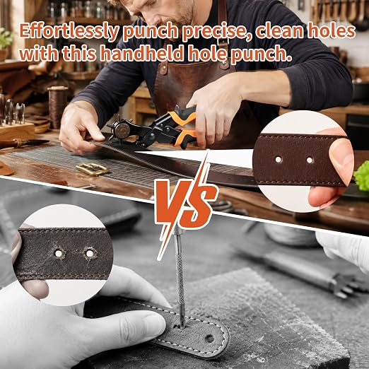 XOOL Small Hole Leather Hole Puncher, Precision Watch Punch Tool Set - Image 5