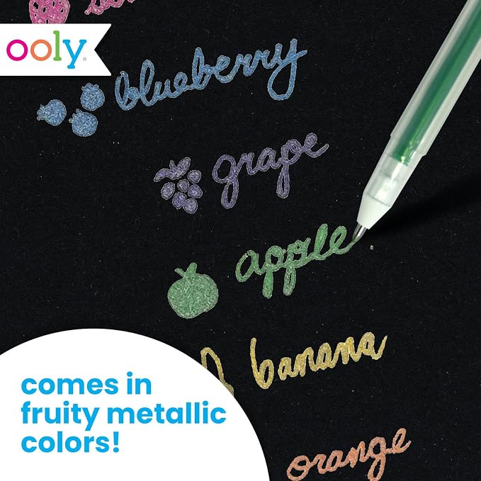Ooly Yummy Yummy Scented Gel Pens Metallic Set of 6 - Image 6