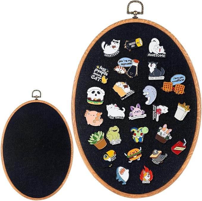 Yalikop Pin Display Board Fabric Enamel Pin Boards Wall Hanging Brooch Earrings by Yalikop