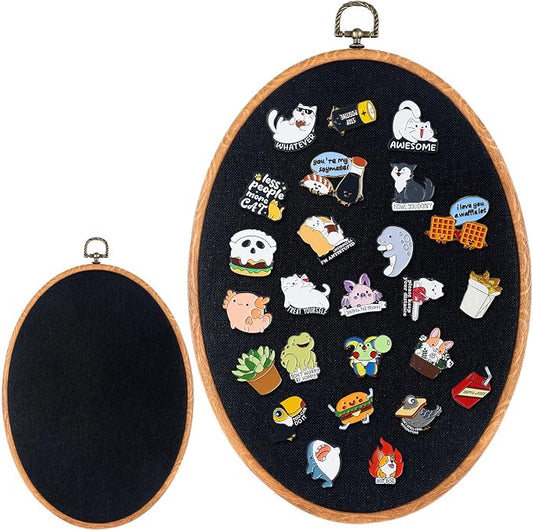 Yalikop Pin Display Board Fabric Enamel Pin Boards Wall Hanging Brooch Earrings by Yalikop