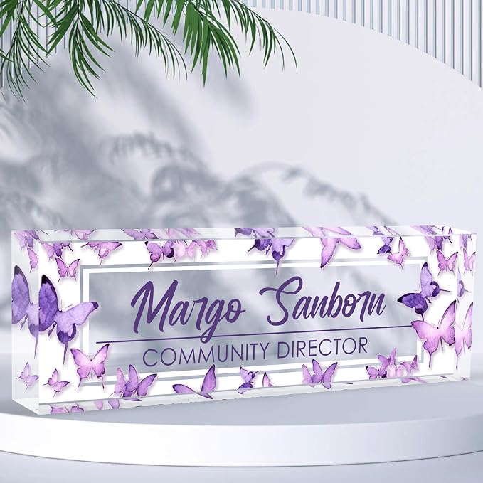 Custom Desk Name Plate Personalized, Acrylic Name Plates by Flpoxzd