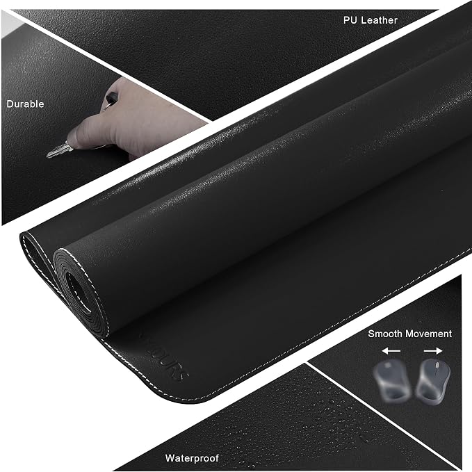 Mydours Extra-Long 67" x 24" Desk Mat, PU Leather Surface - Image 5