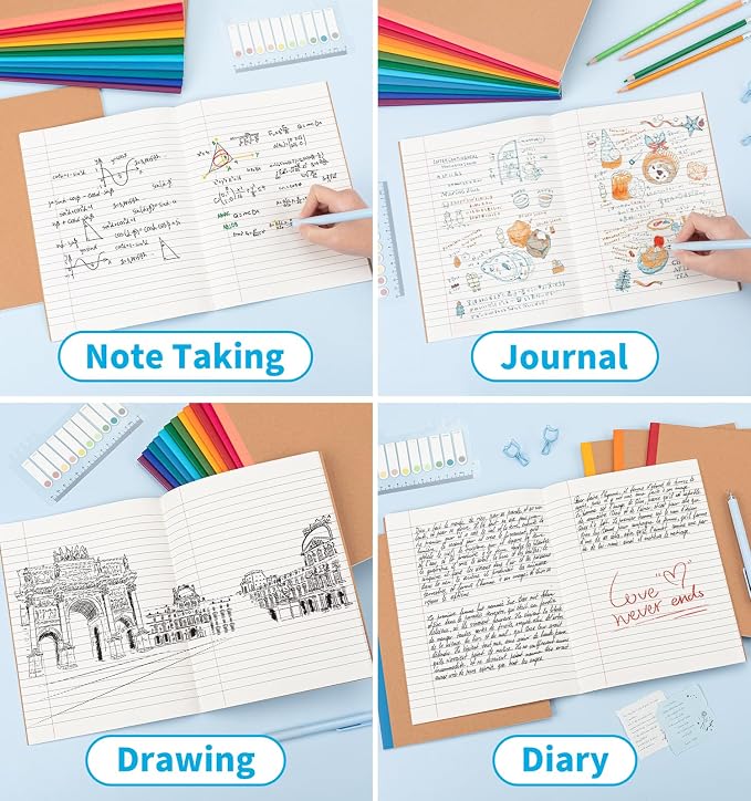 24 Pack Composition Notebook Journals Bulk, 7-1/2" x 9-3/4", Wide Ruled Paper - Image 8