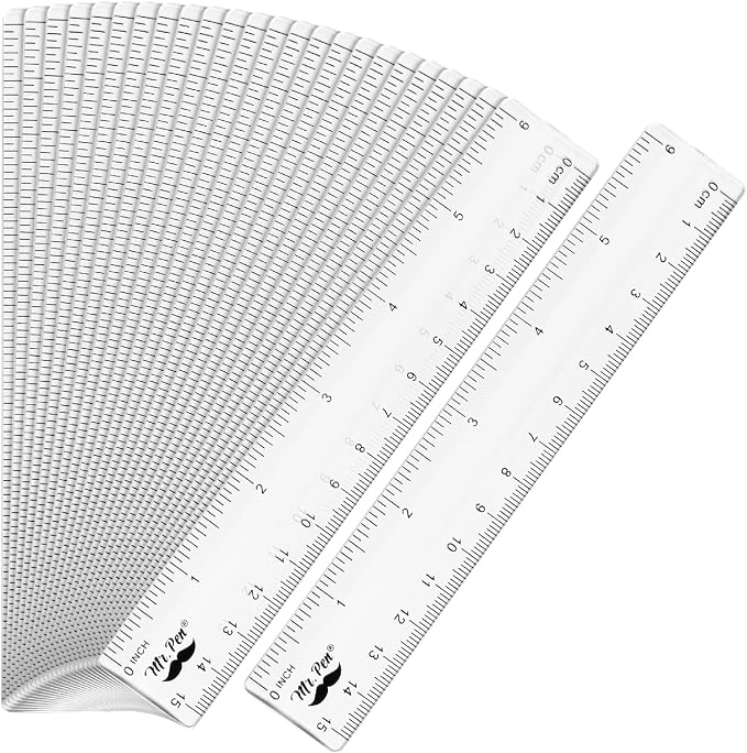 Mr. Pen- Bulk Plastic Rulers, 6 Inch, 24 Pack, Easy-to-Read Markings | by MrPen